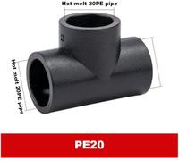 LUbrel PVC Pipe Fittings,5 Pcs PE Black Corrosion-Resistant Three-Way Water Pipe Fittings 20 25 32 40 50MM Hot-melt Agricultural Industrial Irrigation Joint Accessories(20MM)