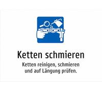 Lubricate Chains - Clean Chains, Lubricate and Check for Lengthening - Sticker A2: 594 x 420 mm - With Graphic and Text