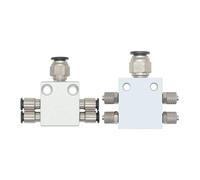 Lubrication System Manifold Block, Centralized Lubrication System 1 in 4 Out Aluminum Alloy 4-Way Pneumatic Manifold Fitting(1-4a2-4)