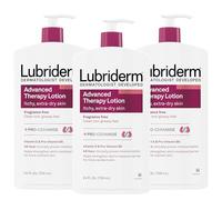 Lubriderm Advanced Therapy Fragrance-Free Moisturising Lotion with Vitamins E and Pro-Vitamin B5, Intense Hydration for Extra Dry Skin, Non-Greasy Formula, Pack of Three, 3 x 24 fl. oz