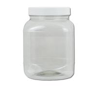 Lubrisolve Clear Plastic Storage Jar Style, Size and Colour Options (2667, Square White Lid, 1, SQR2667W)
