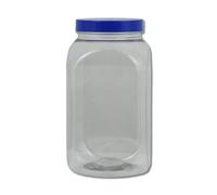 Lubrisolve Clear Plastic Storage Jar Style, Size and Colour Options (450, Square Blue Lid, 1, SQR450B)