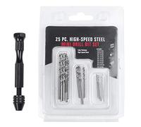 Lubrol Hand Twist Drill Set, DIY Precision Pin Model Mini Hand Twist Drill Bit with 25 Pieces 0.3 mm 3.0 mm Drill Bits (Black)