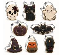 LUBTOSMN 8 Pcs Mini Halloween Cookie Cutters Set, 2.0 Inch, Dishwasher-safe