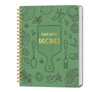 LuBudingJoy Blank Recipe Book to Write in Your Own Recipes, Full Page Sprial Hardcover Personal Recipe Organise, Recipe Journal Hold 140 Recipes(Light Green)