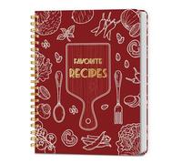 LuBudingJoy Blank Recipe Book to Write in Your Own Recipes, Full Page Sprial Hardcover Personal Recipe Organise, Recipe Journal Hold 140 Recipes(Red)