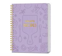 LuBudingJoy Blank Recipe Book to Write in Your Own Recipes, Full Page Sprial Hardcover Personal Recipe Organise, Recipe Journal Hold 140 Recipes(Purple)