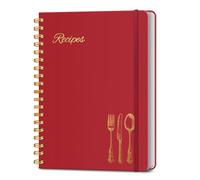 LuBudingJoy Blank Recipe Book to Write in Your Own Recipes. Sprial Hardcover Blank Cookbook, Recipe Journal Hold 130 Recipes(Red)
