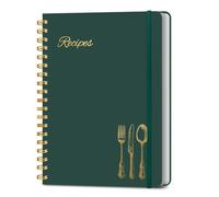 LuBudingJoy Blank Recipe Book to Write in Your Own Recipes. Sprial Hardcover Blank Cookbook, Recipe Journal Hold 130 Recipes(Beryl Black)