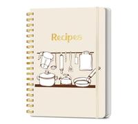 LuBudingJoy Blank Recipe Book to Write in Your Own Recipes. Sprial Hardcover Blank Cookbook, Recipe Journal Hold 130 Recipes(Pearl White)