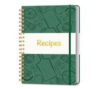 LuBudingJoy Blank Recipe Book to Write in Your Own Recipes. Sprial Hardcover Blank Cookbook, Recipe Journal Hold 130 Recipes(Dark Green)