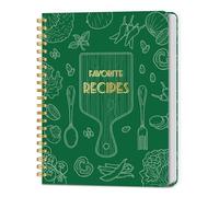LuBudingJoy Blank Recipe Notebook to Write in Your Own Recipes, Full Page Sprial Hardcover Personal Recipe Organise, Recipe Journal Hold 140 Recipes (Green)
