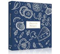 LuBudingJoy Recipe Binder 8.5x11, 3-Ring Family Recipe Book with Plastic Sleeves (Gentian Blue)