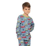 Luca and Rosa Boys pull on pyjamas - car print - 1-2 years - Blue