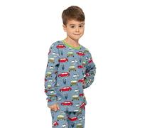 Luca and Rosa Boys pull on pyjamas - car print - 3-4 years - Blue