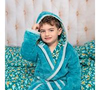 Luca and Rosa Busy Bees Blue Boys Fleece Dressing Gown - 3-4 Years - Blue