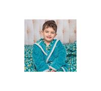 Luca and Rosa Busy Bees Boys Dressing Gown And Button Up Pyjamas Luxury Gift Set - 3-4 years, Aqua