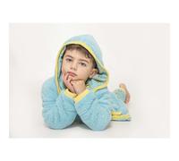 Luca and Rosa Busy Bees Light Aqua Boys Fleece Dressing Gown - 2-3 years, Aqua