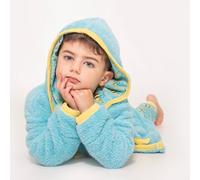 Luca and Rosa Busy Bees Light Blue Boys Fleece Dressing Gown - 7-8 Years - Blue