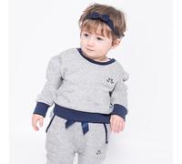 Luca and Rosa Girls Grey Jersey Lounge Set - 7-8 years - Grey