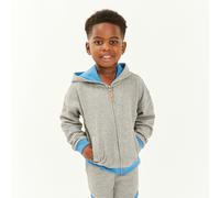 Luca and Rosa Grey & Blue Boys Zip Up Hoodie - Grey - 4-5