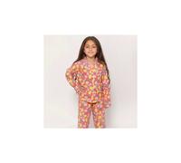 Luca and Rosa Lemon Grove Girls Button-up Pyjamas In Organic Cotton - Pink, 3-4 years