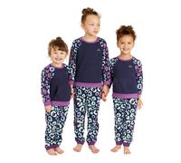 Luca and Rosa Navy & Purple Girls Leopard Print Lounge Set - 7-8 years - Purple