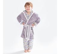 Luca and Rosa Shining Stars Girls Print Dressing Gown Grey - 4-5 Years - Grey