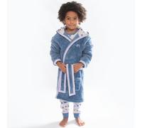 Luca and Rosa Shining Stars Print Dressing Gown Navy - 6-7 Years - Navy