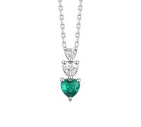 Luca Barra - Luca Barra CK2237 CK2237 Women's Steel Necklace with Hearts with White and Green Zirconia
