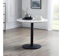 Luca Dining Table - 2 Seater - 80cm - Round - White Marble Effect