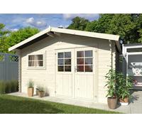 Luca M (4,1x3,2m | 11,3m2 | 28mm) Log Shed with Metal Roof