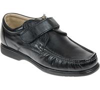 Luca Mancini Mens Touch Fasten Wide Fit Leather Moccasin Shoes UK 8 Black