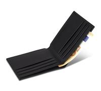 LUCA Men's Leather Wallet - Small Slim Wallet without Coin Compartment, RFID Protection, Handmade in Germany, Nero - Black, Kompakt mit 84 x 107 mm, Minimalist