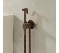 Luca Round Concealed Thermostatic Douche Kit, Muslim Shower Spray, Temperature Control, Wall-Mounted - Brushed Bronze