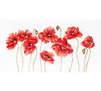 Luca-S B2223 Red Poppies - Cross Stitch Kit