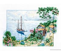 Luca-S B2343 Sea Landscape Cross Stitch Kit - Cotton, Multicoloured, 38.5 x 28 cm