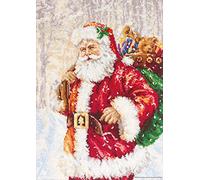 Luca-S B575 Santa Claus Cross Stitch Kit, Cotton, Multi-Colour, 21 x 30 cm