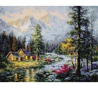 Luca-S B610 Camper's Cabin - Cross Stitch Kit Gold