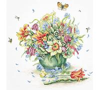 Luca-S B7000 April Bouquet - Cross Stitch Kit Gold