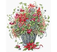 LUCAS-S Cross Stitch Kit Gold Collection December Bouquet Counted Pattern 30 x 34 cm