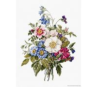Luca-S BU4004 Bouquet Summer Flowers Cross Stitch Kit Cotton, Multi-Coloured 21 x 28.5 cm