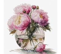 Luca-S counted cross stitch kit "Bouquet of Peonies", 29x31cm, DIY