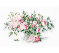 Luca-S counted Cross Stitch kit "Bouquet of Tea Roses", 43,5x28cm, DIY