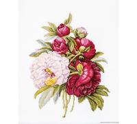 Luca-S counted Cross Stitch kit "Bouquet with peonies", 20x26,5cm, DIY