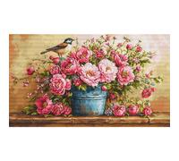 Luca-S counted cross stitch kit "Lush Bouquet of Flowers", 60x35cm