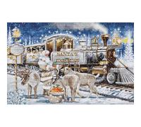 Luca-S counted cross stitch kit "Santas Express White", 54x35cm, DIY