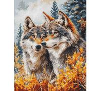 Luca-S counted cross stitch kit "The Guardians of The Forest", 25x32cm, DIY
