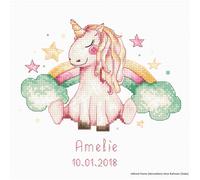 Luca-S Counted Cross Stitch kit Unicorn and Rainbow for The Girl 15x14.5cm