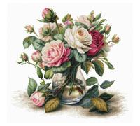 Luca-S counted cross stitch kit "Vase with Roses", 31x30cm, DIY